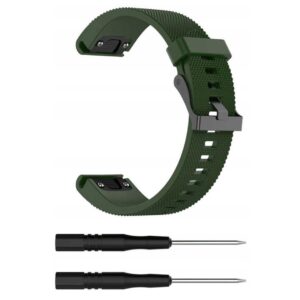 Pasek silikonowy - G06 - do Garmin - ciemnozielony - 20 mm