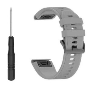 Pasek silikonowy - G09 - do Garmin - szary - 22 mm