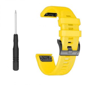 Pasek silikonowy - G09 - do Garmin - żółty - 22 mm