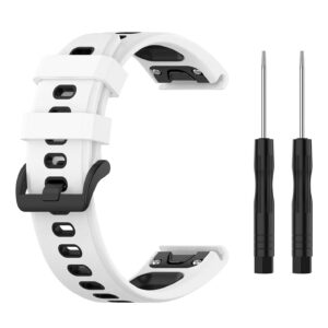 Pasek silikonowy - G13 - do Garmin - biało-czarny - 20 mm