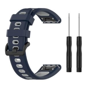 Pasek silikonowy - G13 - do Garmin - granatowo-szary - 20 mm