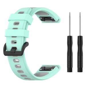 Pasek silikonowy - G13 - do Garmin - miętowo-szary - 22 mm