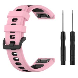 Pasek silikonowy - G13 - do Garmin - różowo-czarny - 26 mm