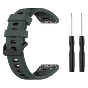 Pasek silikonowy - G13 - do Garmin - zielono-czarny - 26 mm