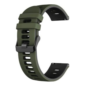 Pasek silikonowy - G25 - ciemnozielono-czarny - 20 mm