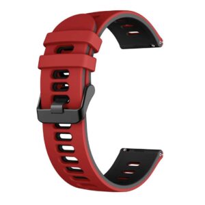 Pasek silikonowy - G25 - czerwono-czarny - 22 mm