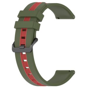 Pasek silikonowy - G31 - zielono-czerwony - 20 mm