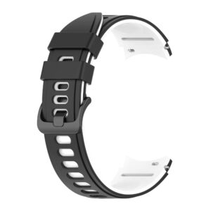 Pasek silikonowy - do Samsung Galaxy Watch 5 - czarno-biały - 20 mm