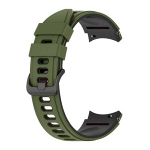 Pasek silikonowy - do Samsung Galaxy Watch 5 - zielono-czarny - 20 mm