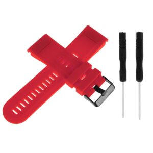 Pasek silikonowy - G08 - do Garmin - czerwony - 26 mm