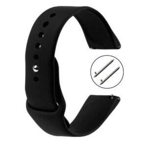 Pasek silikonowy S01 - czarny - 22 mm