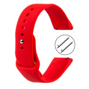 Pasek silikonowy S01 - czerwony - 22 mm