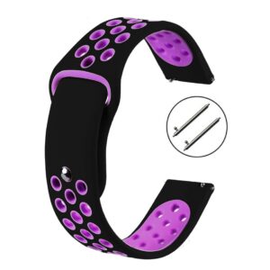Pasek silikonowy S02 - czarno-fioletowy - 18 mm