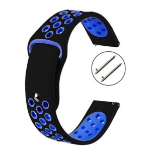 Pasek silikonowy S02 - czarno-niebieski - 18 mm