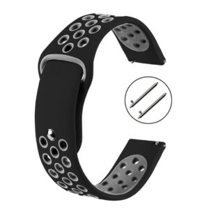 Pasek silikonowy S02 - czarno-szary - 22 mm