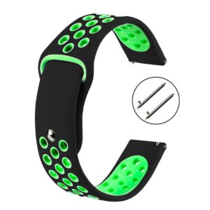 Pasek silikonowy S02 - czarno-zielony - 18 mm