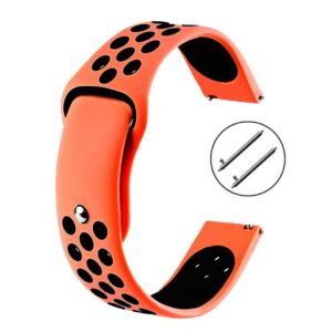 Pasek silikonowy S02 - czerwono-czarny - 22 mm