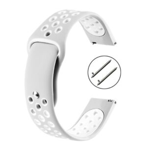 Pasek silikonowy S02 - jasnoszaro-biały - 20 mm