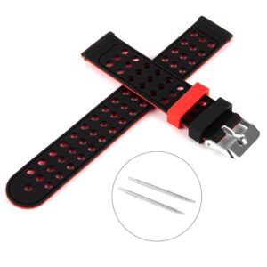 Pasek silikonowy S03 - czarno-czerwony - 20 mm