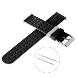 Pasek silikonowy S03 - czarno-szary - 22 mm