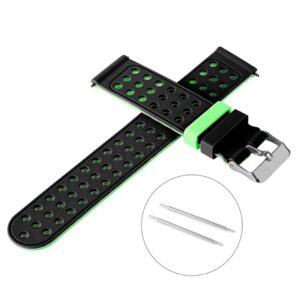 Pasek silikonowy S03 - czarno-zielony - 20 mm