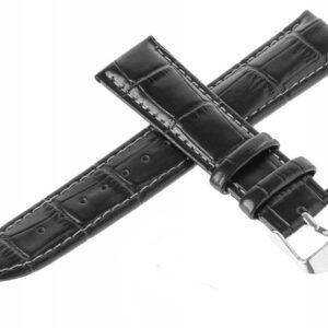 Pasek skórzany C16 - czarno-szary - 12 mm