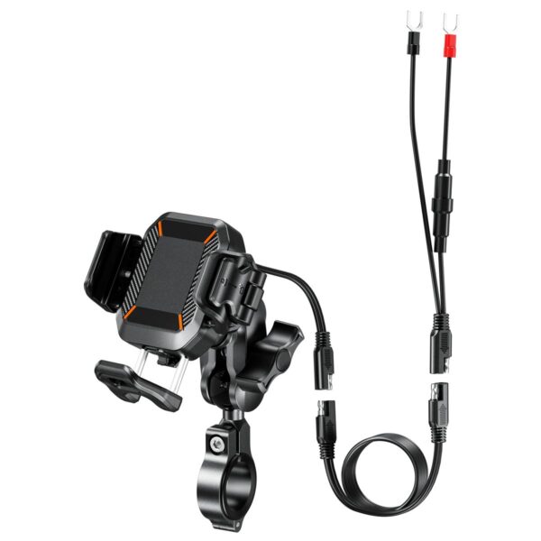 Anti-vibration motorcycle mount with phone charging - R24W-PD Damper