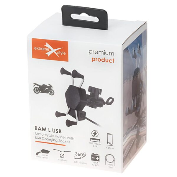 Motorcycle holder - RAM L USB