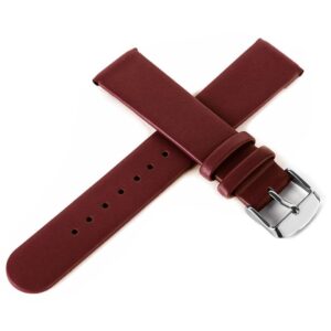 Pasek skórzany C5 - bordowy - 22 mm