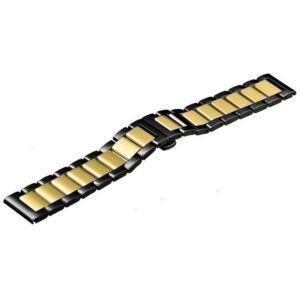 Bransoleta stalowa pełna model 7 - 22 mm - IP czarno-złota