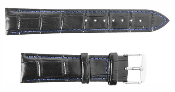 Pasek skórzany C16 XL - czarno-granatowy - 18 mm