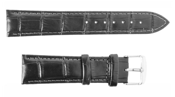 Pasek skórzany C16 XL - czarno-szary - 18 mm