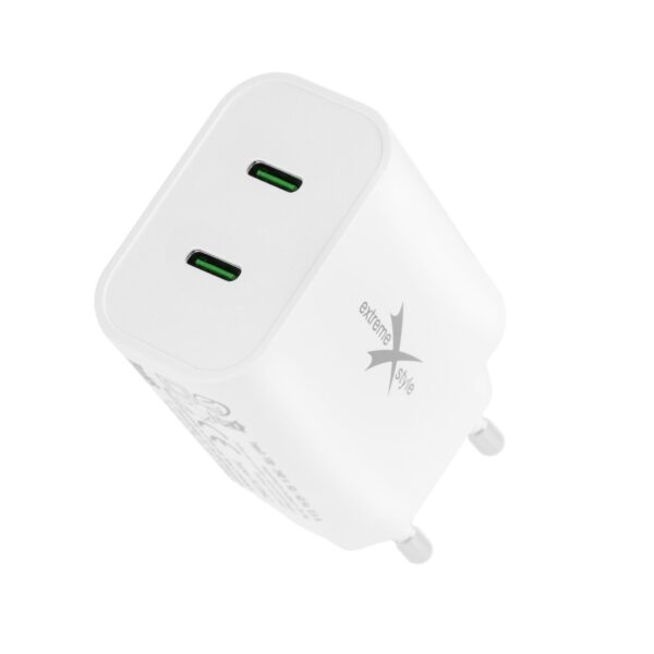 Ładowarka sieciowa 2 x USB Typ-C - eXtremestyle® - GaN evo - 60 W - TC60CCGAN