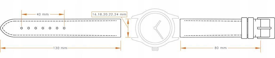 Pasek skórzany C11 XL - szary - 20 mm