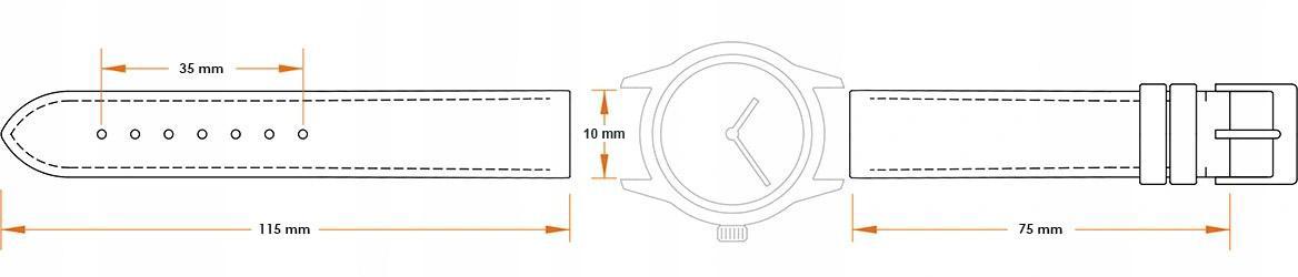 Pasek skórzany C2 - jasny brąz - 10 mm