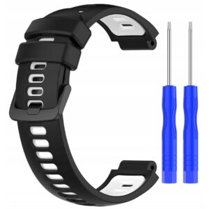 Pasek silikonowy - G02 - do Garmin - czarno-biały