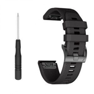 Pasek silikonowy - G09 - do Garmin - czarny - 22 mm