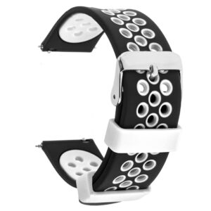 Pasek silikonowy S06 - czarno-biały - 22 mm