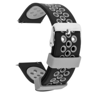 Pasek silikonowy S06 - czarno-szary - 20 mm