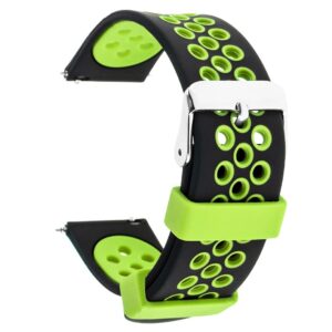 Pasek silikonowy S06 - czarno-zielony - 20 mm