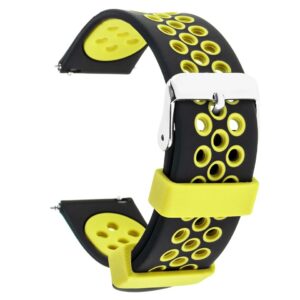 Pasek silikonowy S06 - czarno-żółty - 20 mm