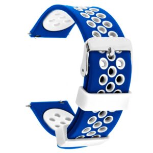 Pasek silikonowy S06 - granatowo-biały - 22 mm