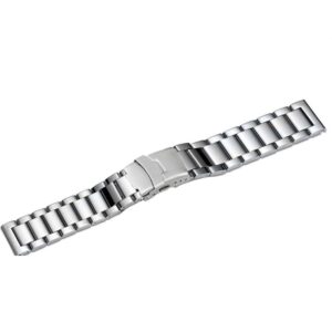Bransoleta stalowa pełna model 12 - 22 mm - srebrna
